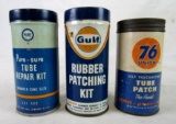 Lot (3) Vintage Tube Tire Repair Kits. Gulf, Pure, 76. Gas & Oil