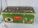 Excellent Early 1970's NFL Football Wooden Toy Chest. Dick Butkus Terry Bradshaw