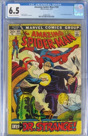 Amazing Spider-Man #109 (1972) Classic Bronze Age Dr. Strange Appearance CGC 6.5