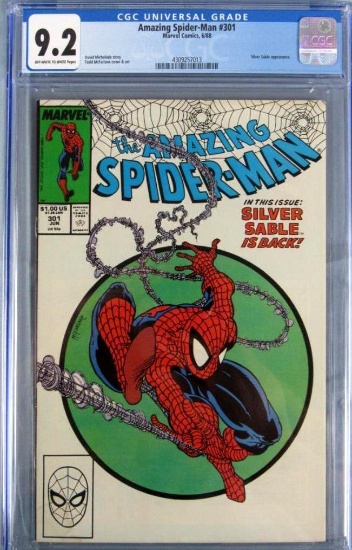Amazing Spider-Man #301 (1988) Key Iconic Todd McFarlane Cover CGC 9.2