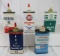 (5) Vintage/ Antique Metal Handy Oiler Oil Cans- Gulf, Pure, Sohio, Cities Service