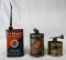 Lot (3) Early Antique Standard Oil Metal Oiler Cans- Finol