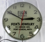 Antique Elgin Watches Electric Advertising Pam Clock Lighted 15