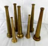 Grouping Antique Solid Brass Fire Nozzles 8