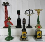 Grouping of Antique Marx Tin plate O Gauge Train Signals/ Signs/ etc
