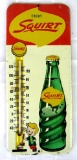 Dated 1967 Enjoy Squirt Embossed Metal Advertising Thermometer