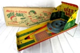 Excellent Antique Marx Tin Litho Skee-Ball Game Set Complete MIB
