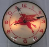 Antique Mobil Pegasus Electric Pam Wall Clock 15
