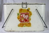 Antique 7-Up Soda Metal Ice Chest Cooler by Processed Refrigerator Company