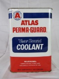 Excellent Vintage NOS Full Atlas Performance Antifreeze Coolant Square Metal Oil Can