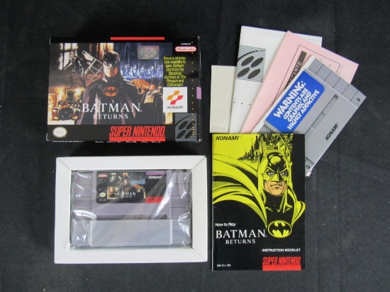 Vintage Super Nintendo SNES Batman Returns Game Complete in Orig. Box w/ Manual