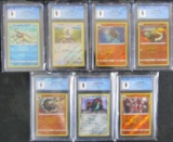 Lot (7) Pokemon Holo or Reverse Holo Cards All Graded CGC 9 MINT