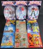 Lot (8) Vintage 1990's Toybiz Marvel Action Figures-Wolverine, Kang, Silver Surfer, Falcon+