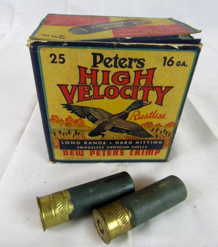Antique Peters 16 Ga. Shotgun Shell Graphic Box