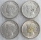 Lot (4) 1922-P US Peace 90% Silver Dollars