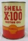 Antique Shell X-100 Motor Oil Quart Metal Can Full/ Sealed