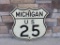 Antique Michigan US 25 Steel Highway Sign 24