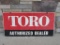 Vintage 1960's Toro Lawn Mowers Double Sided Steel Sign 