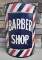 Antique Original Barber Shop Curved Porcelain Sign