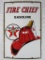 Excellent Vintage 1963 Dated Fire Chief Gasoline Porcelain Pump Plate Sign 12 x 18