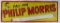 Antique Phillip Morris Cigarettes Embossed Metal Sign 10 x 28