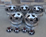 Outstanding Set (5) 1990 - 1993 Chevy 454 SS Pickup Truck Chrome Rims w/ Center Caps