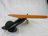 Antique Wyandotte Pressed Steel Airplane w/ Wooden Wheels (18