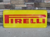 Vintage 1970's/80's Pirelli Tires Large Metal Service Station Sign 20 x 48