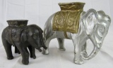 (2) Antique Cast Iron Elephant Still Banks