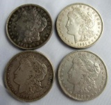 Lot (4) 1921 D US Morgan 90% Silver Dollars