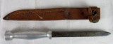 Antique WWII Mill Bastard Dagger w/ Aluminum Handle & Sheath
