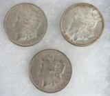 Lot (3) 1889 P US Morgan 90% Silver Dollars