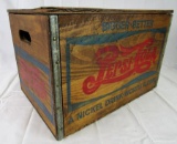 Vintage Pepsi Cola Wooden Crate w/ Bottle Cap Checker-Board Lid