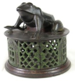 Outstanding 1890's J & E Stevens Cast Iron Frog Mechanical Bank