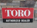 Vintage 1960's Toro Lawn Mowers Double Sided Steel Sign 