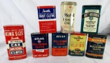 Lot (8) Vintage Automobile Polishing Cloth Cans/ GAS & OIL