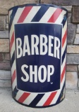 Antique Original Barber Shop Curved Porcelain Sign