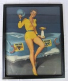 Excellent Antique 1959 Victor Gaskets Advertising Pin-Up Print 