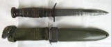 WWII Era US-M8 Fighting Knife & Scabbard