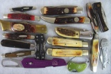 Lot (18) Assorted Folding Knives- Remington, Ka-Bar, Solingen, Buck+