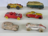 Grouping Antique Auburn/ Sun Rubber Toy Vehicles/ Race Cars