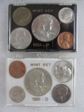1961 P & D US 90% Silver Mint Uncirculated Coin Sets