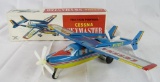 Excellent Antique Alps Japan Tin Friction Cessna Skymaster Airplane MIB