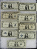 Estate Found Lot (9) Vintage US $1.00 Silver Certificates