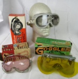 Lot (3) Vintage & Antique NOS Goggles in Original Boxes