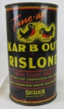 Excellent Antique Shaler Karb-Out Risolene 41 oz. Steel Oil Can w/ Bird Graphics