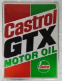 Vintage 1980's/90's Castrol GTX Motor Oil Embossed Metal Sign 14 x 19