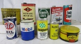 Large Group Antique/ Vintage Metal Oil & Related Cans