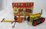 Antique Marx Tin Wind-Up Tractor with Mower in Original box