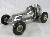 Antique Roy Cox Gas Engine Thimble Drome Champion Racer Chrome Tether Car 9.5
